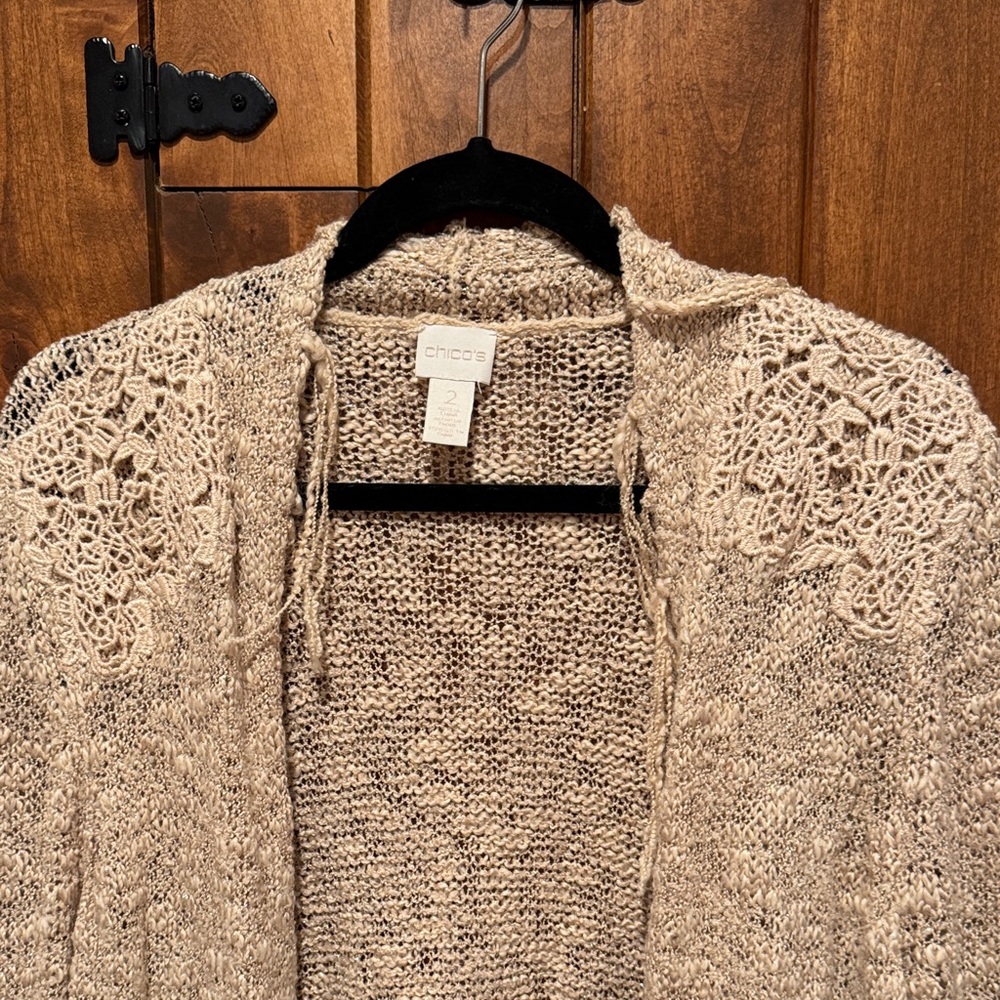 Chico's Tan Open-Front Cardigan - Picture 6 of 8